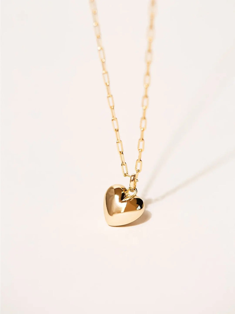 Collar de acero y oro con pendiente corazón