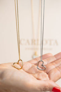 Collares de acero quirúrgico con pendiente corazón