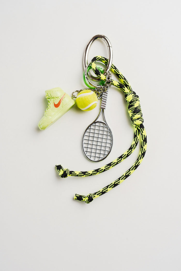 Llavero con cordón y champión verde raqueta by pelota de tenis