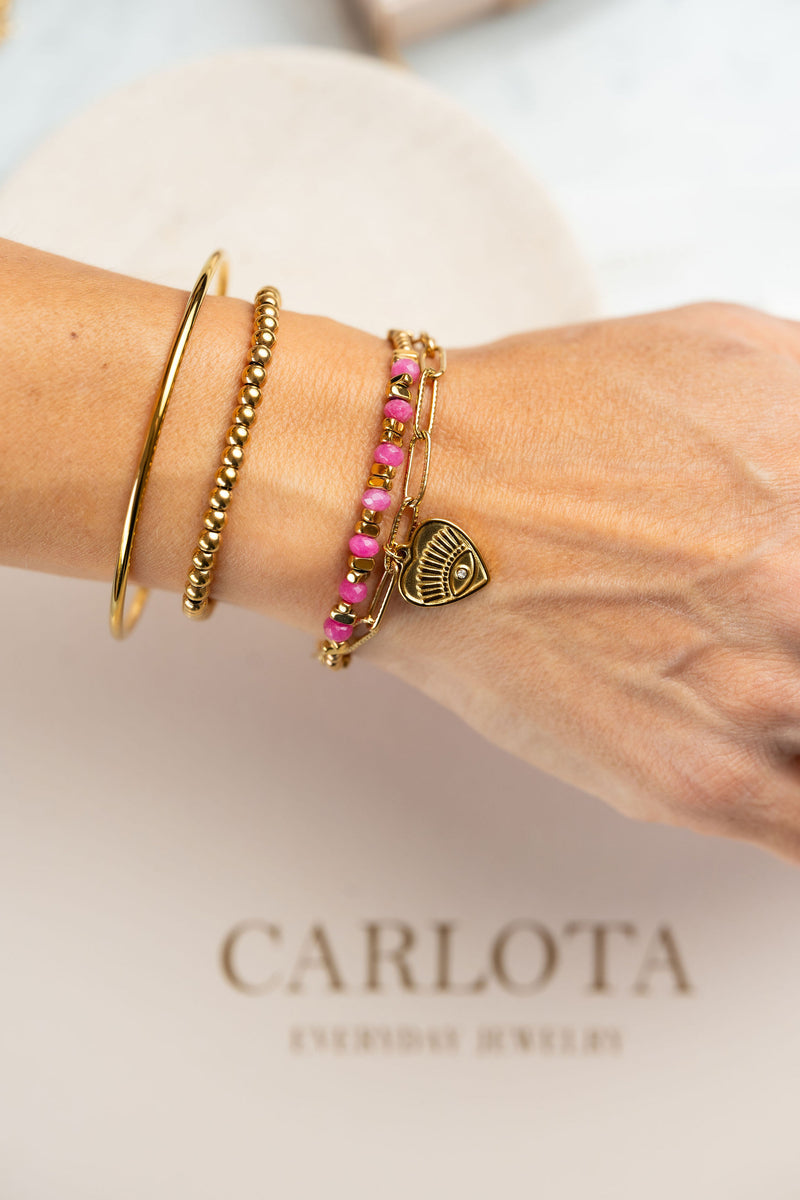 Pulseras de acero quirúrgico y baño de oro 18k  CARLOTA