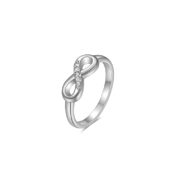 Anillo de acero con símbolo de infinity 