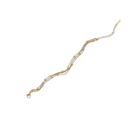 Pulsera triple en acero dorado con cuentas