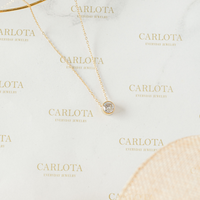 Collar punto de luz dorado de acero quirúrgico con circonia CARLOTA