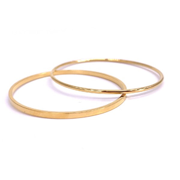 Pulseras esclavas de acero quirúrgico con baño de oro 18k